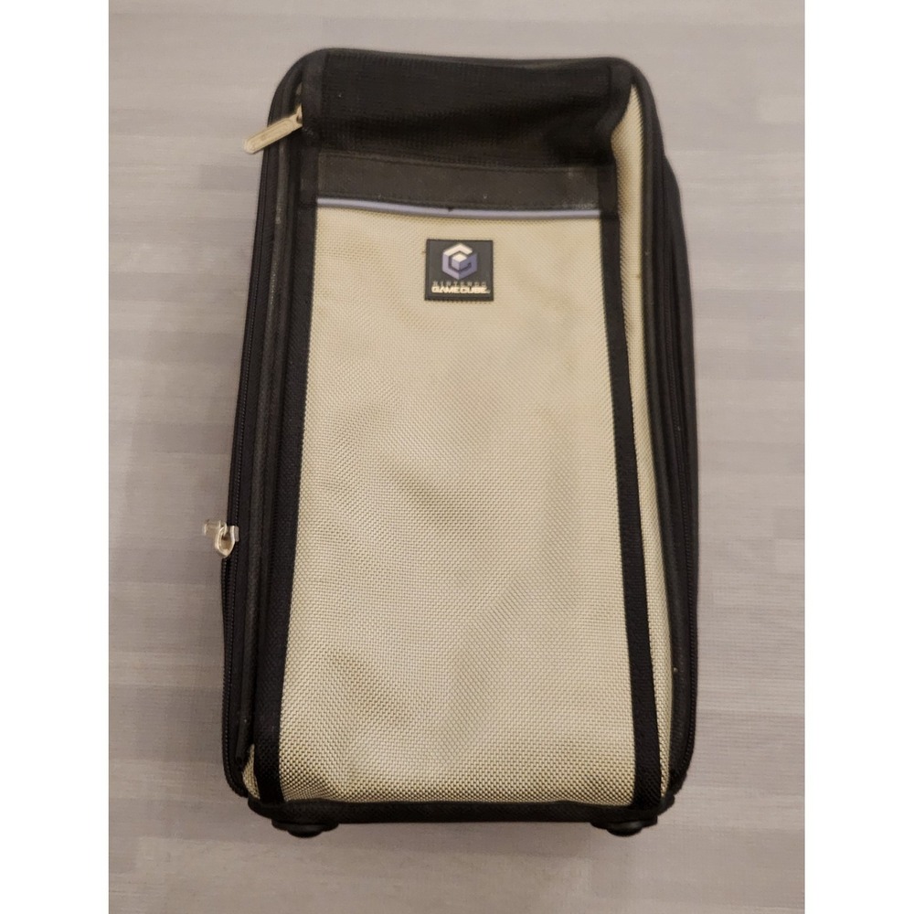 Nintendo GameCube Travel Carrying Case Bag Tan Black Ballistic Nylon Console